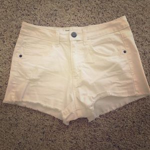 White High Waisted Shorts