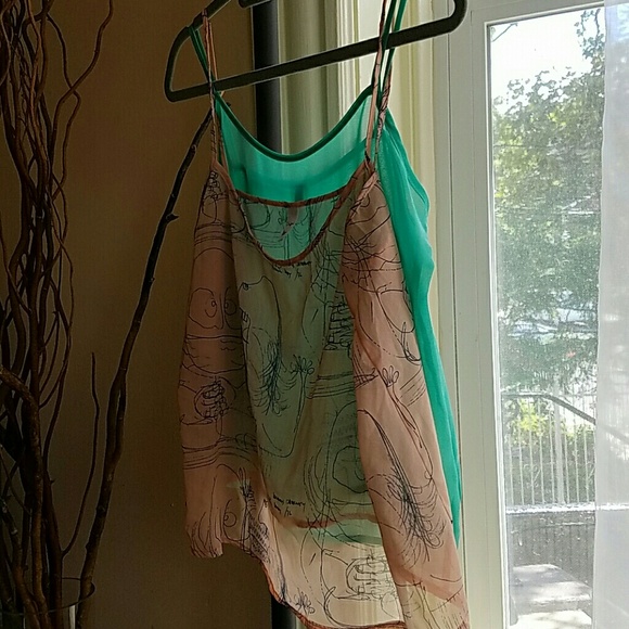 Two American Apparel chiffon camisoles