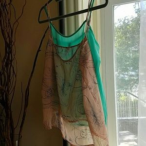 Two American Apparel chiffon camisoles