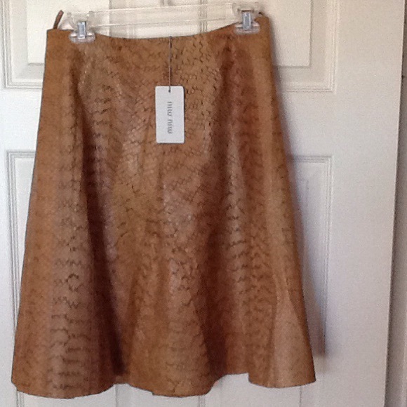 Miu Miu Dresses & Skirts - Miu Miu NWT real Snake(reptile) skin size 44(12) skirt.