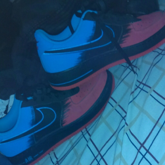 Red And Blue Nike Air Forces