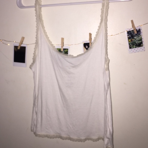 cream-colored tank with lace trim