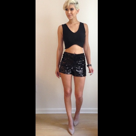 ✨Sexy Black Sequin Shorts✨