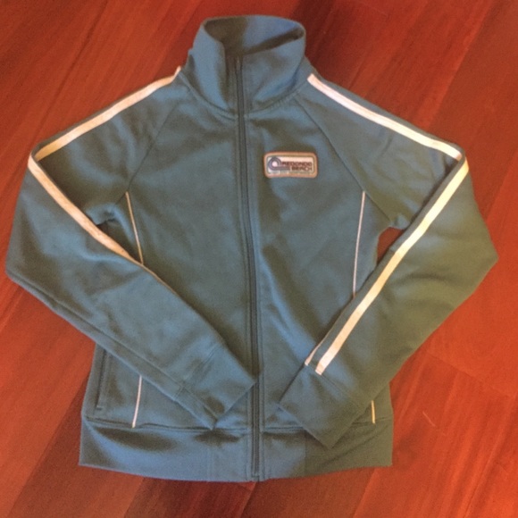 Forever 21 track surf teal zipper jacket