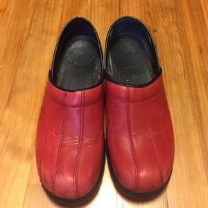 Red Dansko Sport Clogs