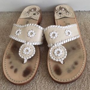 Bone/White Jack Rogers Navajo Sandals size 8.5