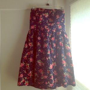 Strapless Floral Dress