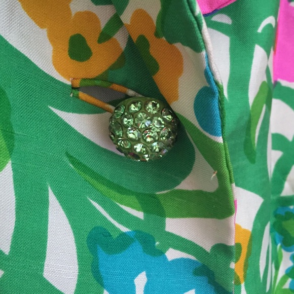 VINTAGE- floral coat with sequin buttons! - Picture 3 of 4