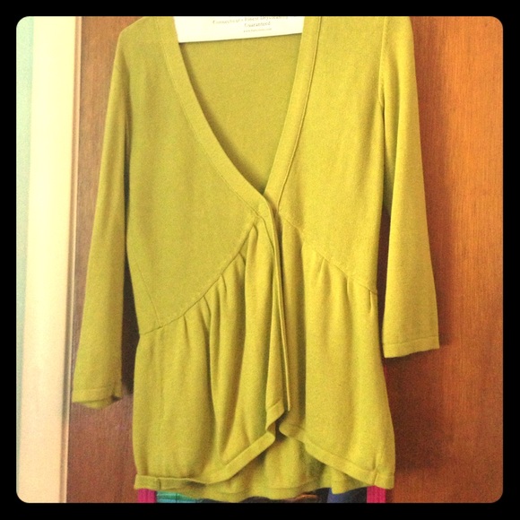 Green Ruffle Cardigan size medium