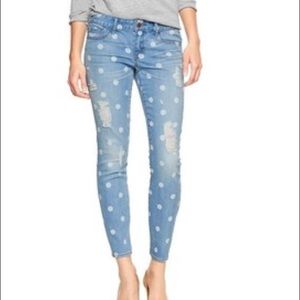 Gap polka dot distressed jeans