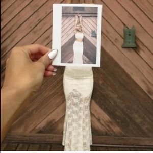 White lace bohemian skirt