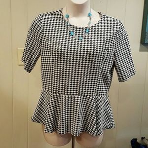 Hounds tooth peplum shirt