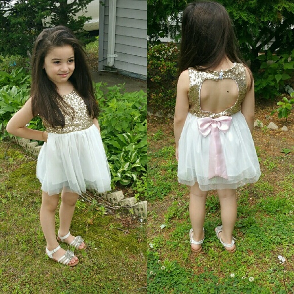 Sequins dress with tulle