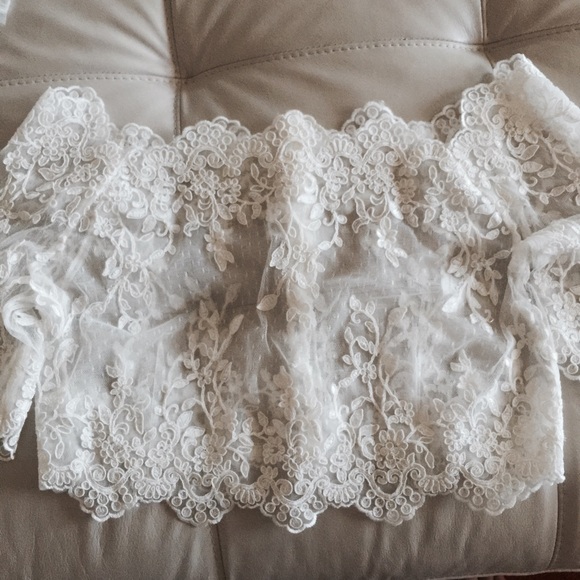 Chantilly lace wedding dress jacket