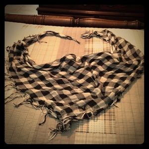 Cute black and white checkered square scarf