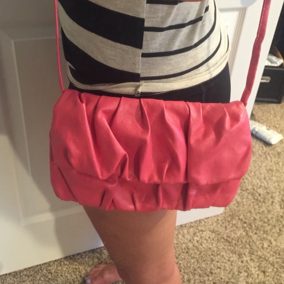 H & M, bright pink should strap purse/ clutch