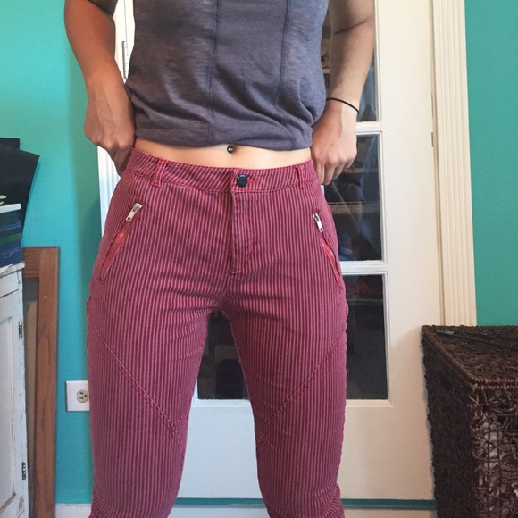 Pinstriped cotton pants