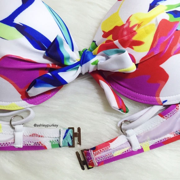 ❤️LAST CHANCE❤️ white colorful tropical bikini set - Picture 2 of 4