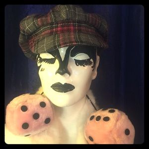 Gray/Maroon Plaid Hat