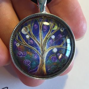 TREE OF LIFE art pendant by Cindy L. Fess