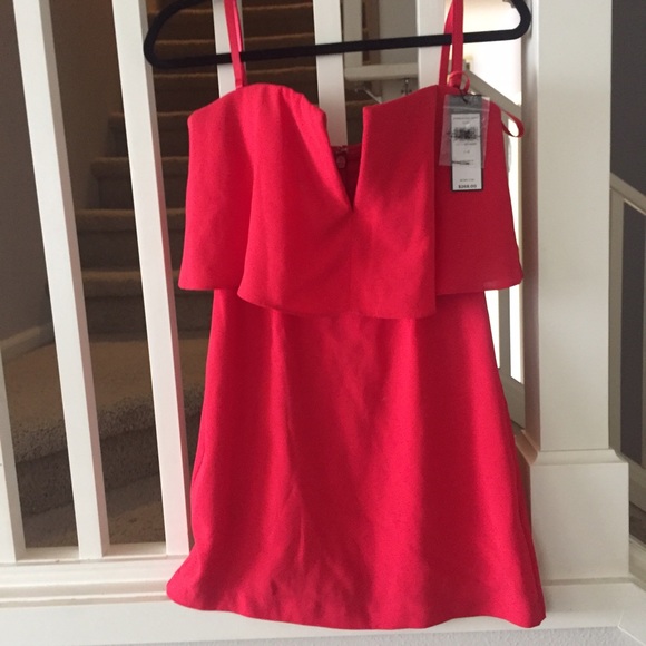 NWT "Kate" Strapless Red Overlay Party Dress
