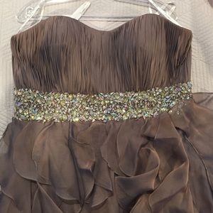 JOVANI FORMAL BEADED A LINE DRESS