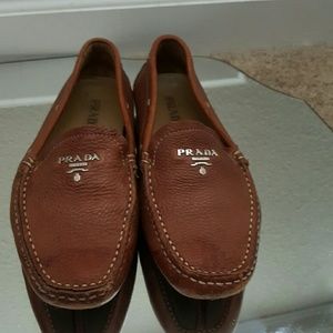 Prada leather loafers