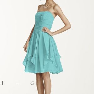 Strapless Chiffon Dress w Layered Skirt