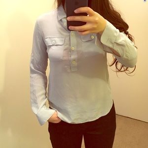 Banana Republic light grey silk blouse size XS