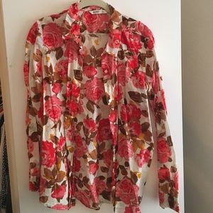 Old navy floral button down t shirt