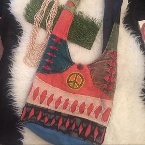 Cross-body/ Cloth Peace/hobo Bag/multi color/