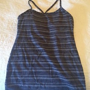 Sz 4-Lululemon grey and black striped power tank