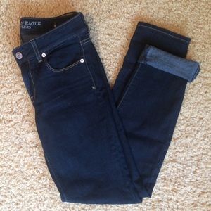 Dark wash skinny jeans