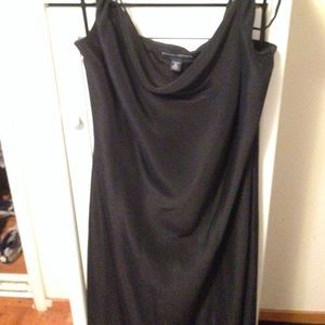 Elegant black silk cocktail dress Banana Republic.