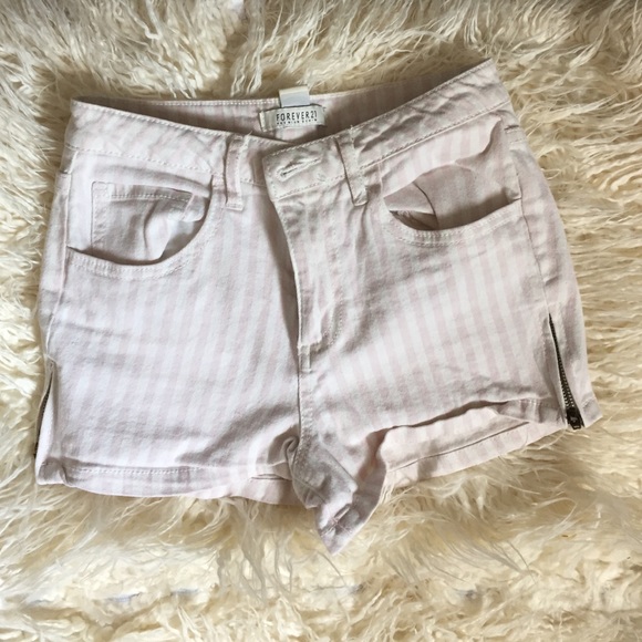 Pink and white striped forever 21 shorts