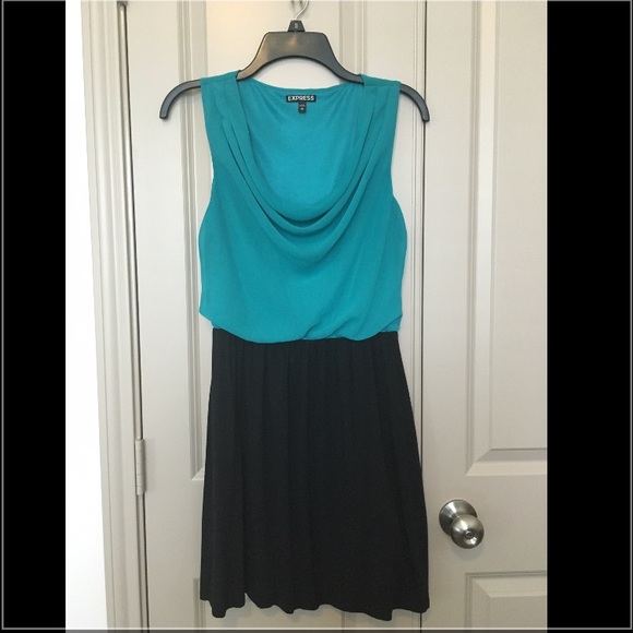 Teal & Black Party Dress