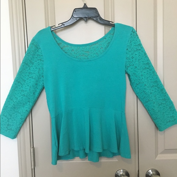 Turquoise Peplum Top - Express
