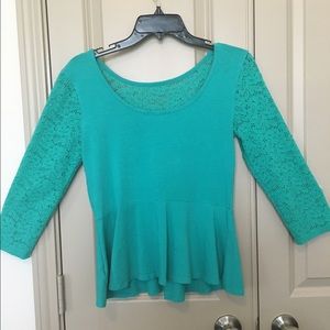 Turquoise Peplum Top - Express