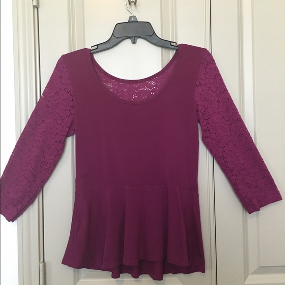 Cranberry Peplum Top - Express