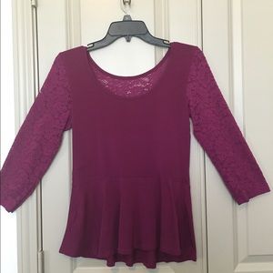 Cranberry Peplum Top - Express