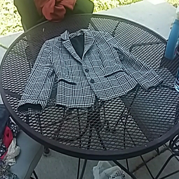 Check pattern mini blazer