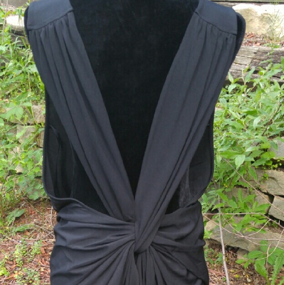 {H.P.} Asymmetrical draped cross back dress - Picture 4 of 4