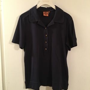 Tory Burch S/S Navy Blue Polo size Large