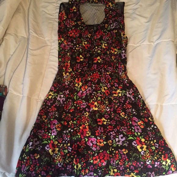 NWT floral dress with mesh detail