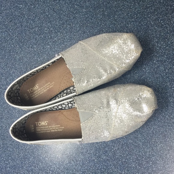 Silver sparkly TOMS