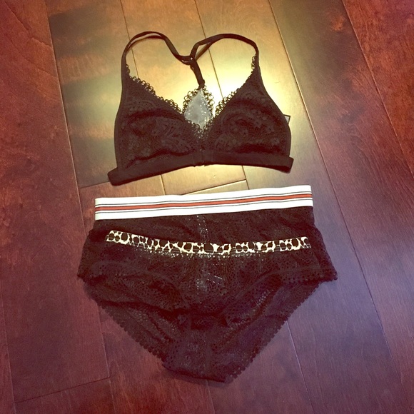 Lace Bralette and Matching Panties Set