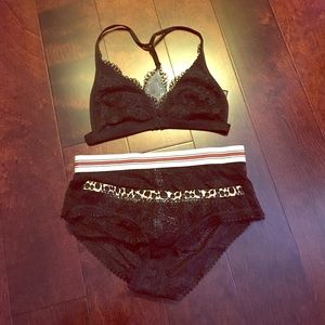 Lace Bralette and Matching Panties Set