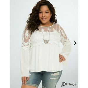 Torrid ivory bell sleeve blouse