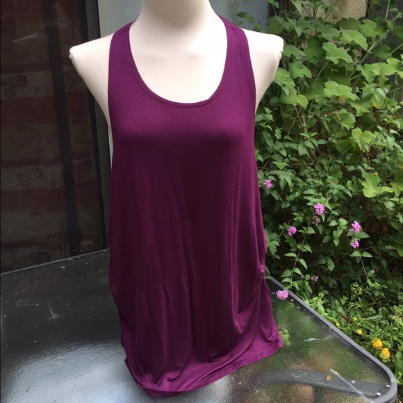 Forever 21 Tank Tunic SZ L Plum hi-lo hem