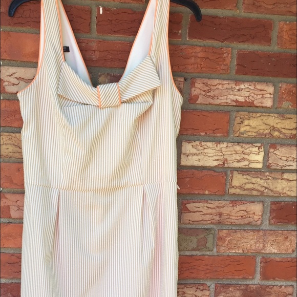 Beige and Pink Pinstripe Dress